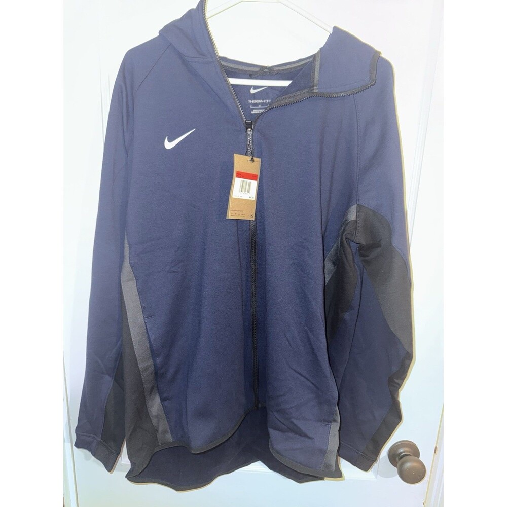 Nike Therma-Fit Showtime FD1132-427 Full Zip Blue Black Hoodie Jacket Mens Large